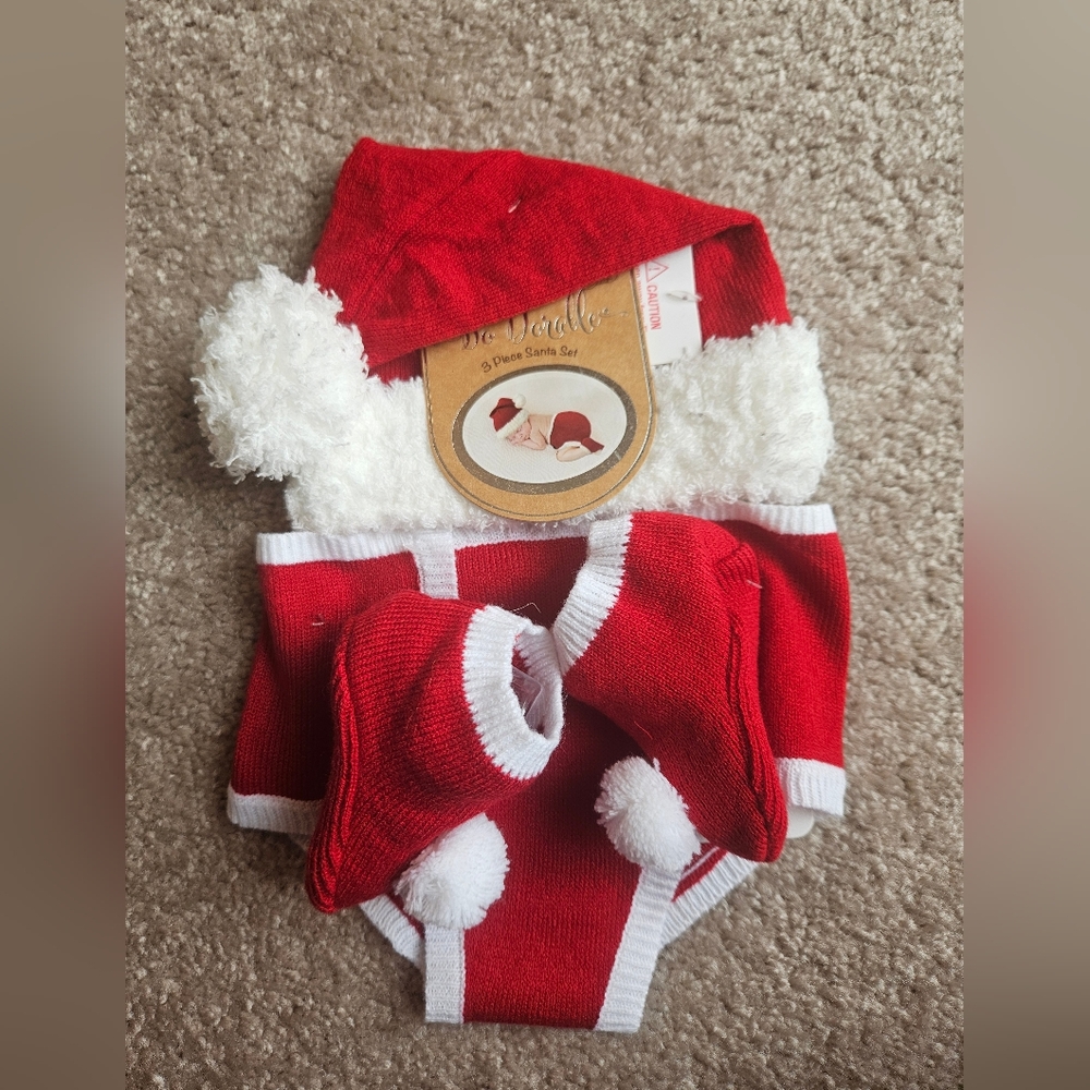 Festive Red Santa Baby Outfit Set